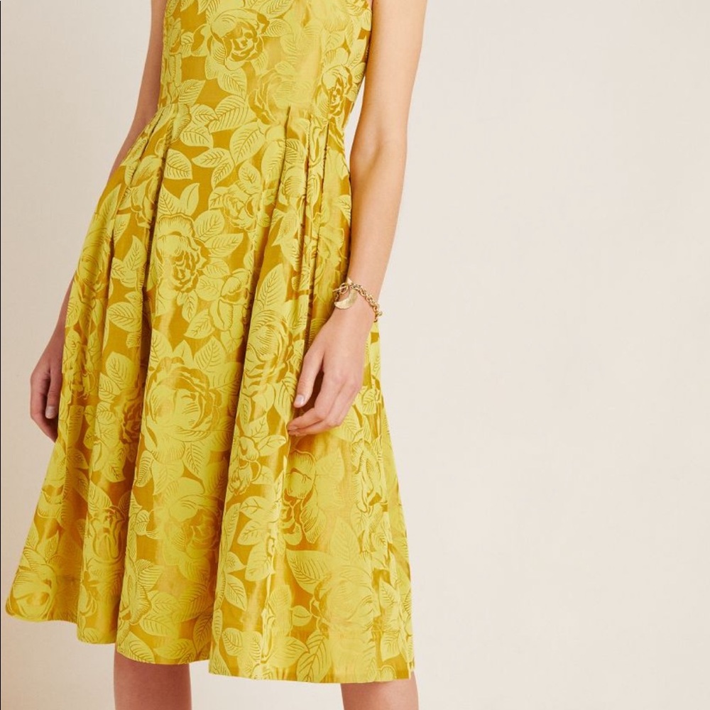 Gold yellow strapless dress